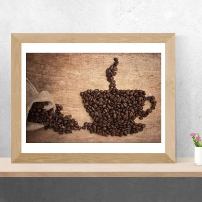 Coffee Beans Cup Painting Writings On The Wall Canvas Print