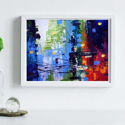 Colorful Cityscape Painting Writings On The Wall Canvas Print