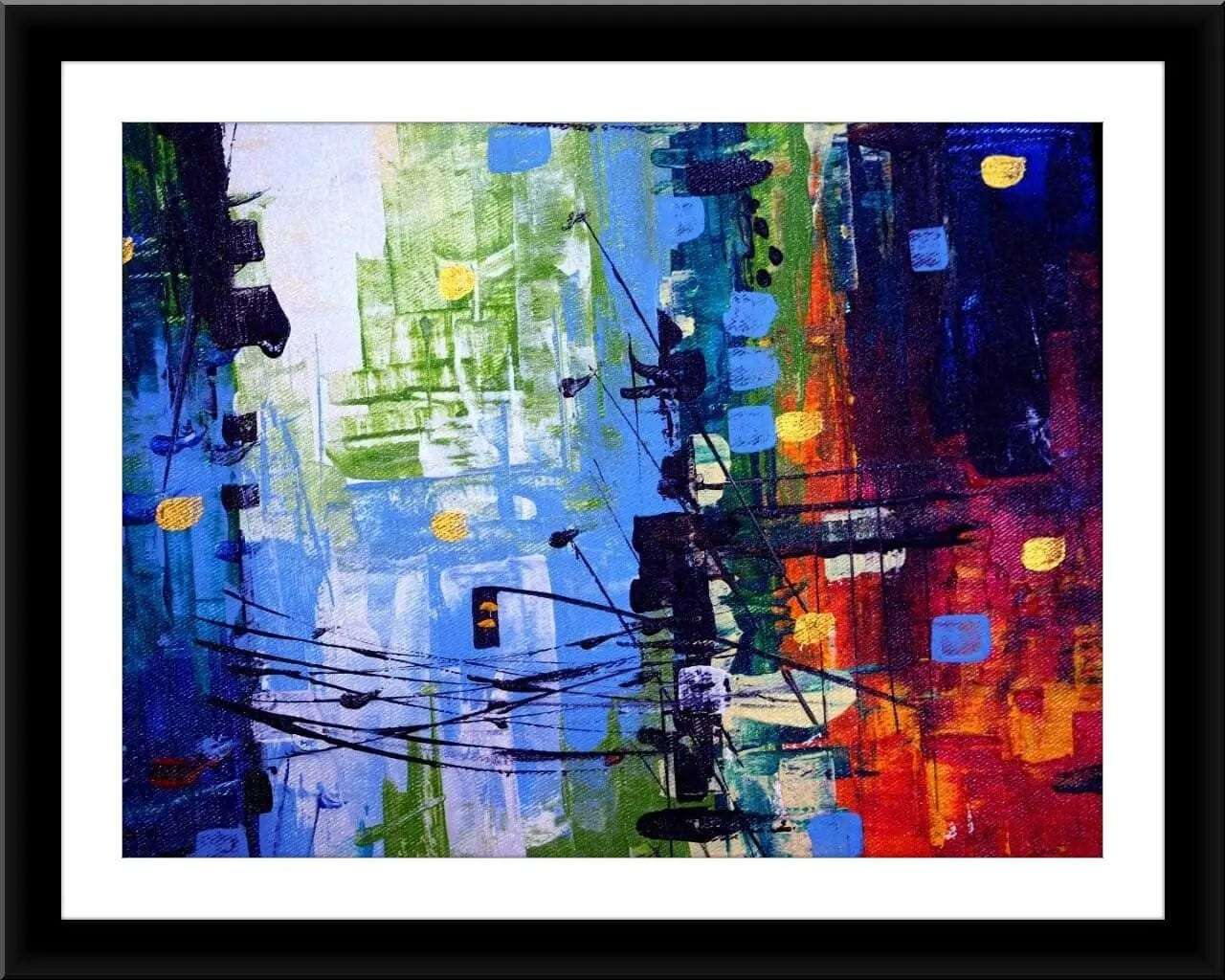 Colorful Cityscape Painting Writings On The Wall Canvas Print