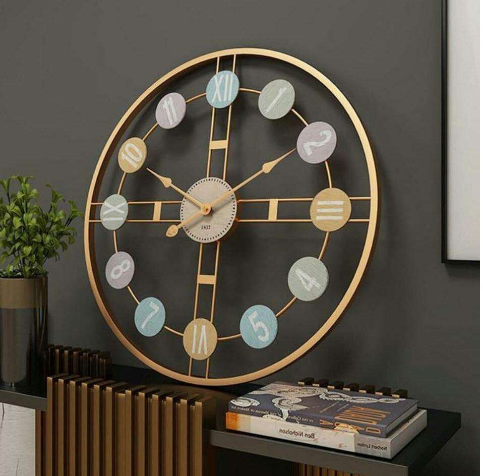 Colorful Numbers Wall Clock Writings On The Wall Metal Wall Clock