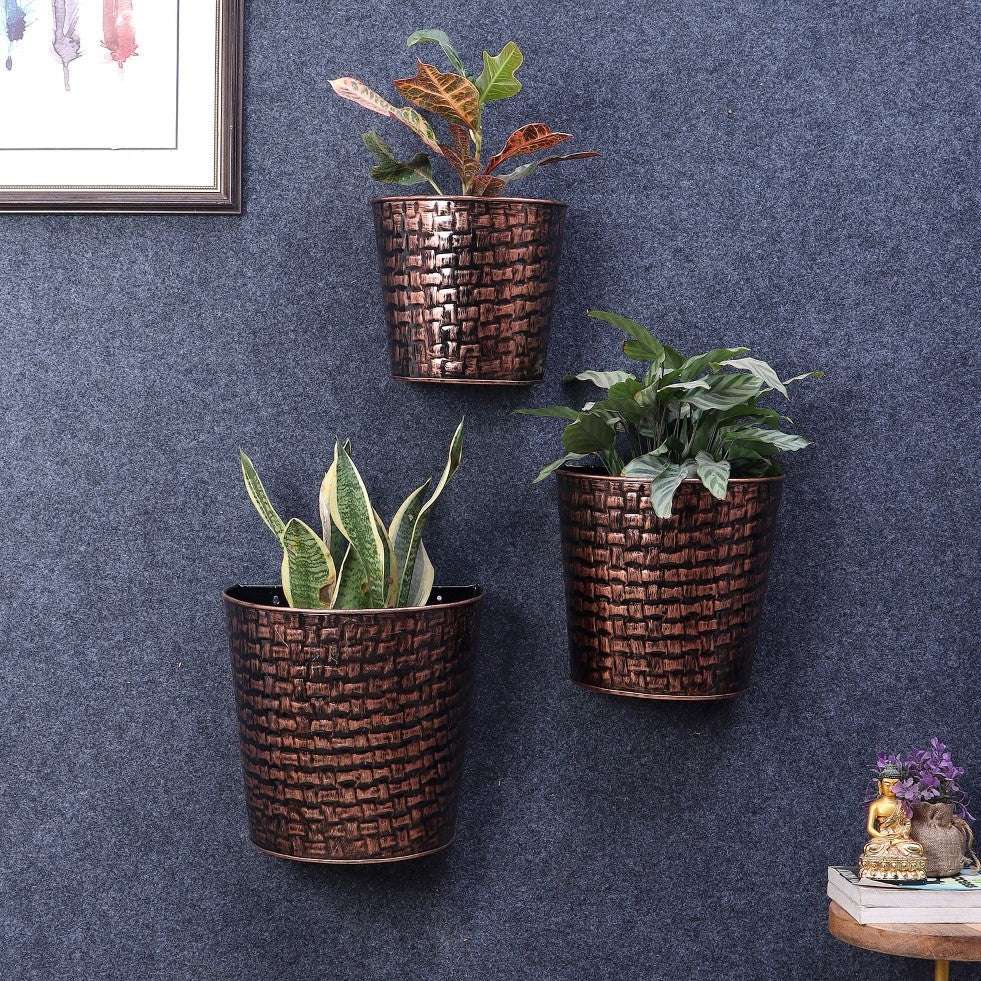 Copper & Black Hammered Wall Planter - Set of 3 Writings On The Wall home decor