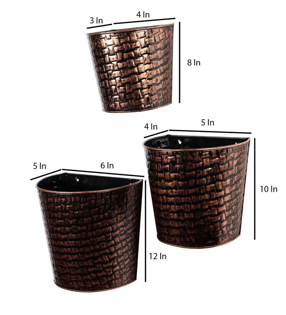 Copper & Black Hammered Wall Planter - Set of 3 Writings On The Wall home decor