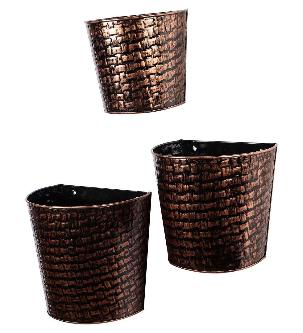 Copper & Black Hammered Wall Planter - Set of 3 Writings On The Wall home decor