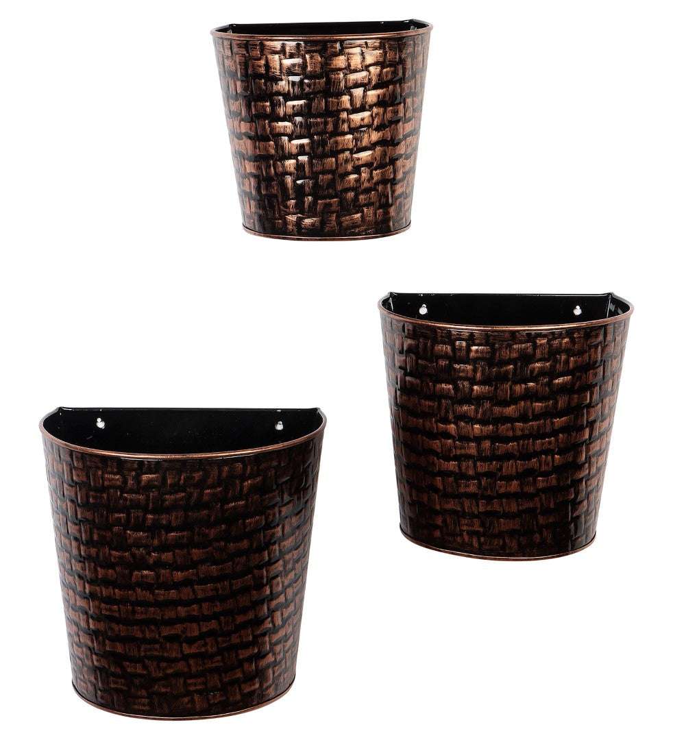 Copper & Black Hammered Wall Planter - Set of 3 Writings On The Wall home decor