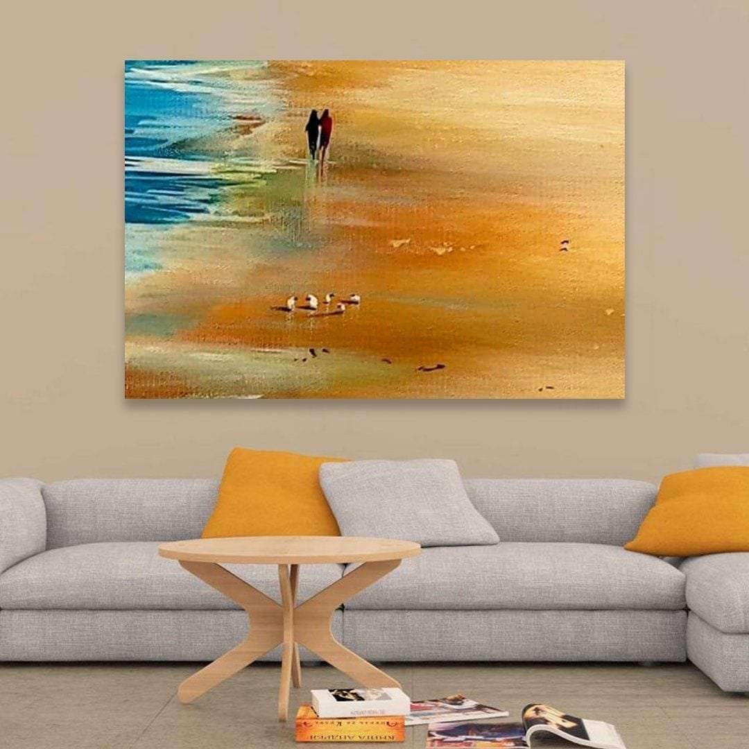 Couple On The Beach Oil Painting Writings On The Wall Oil Painting