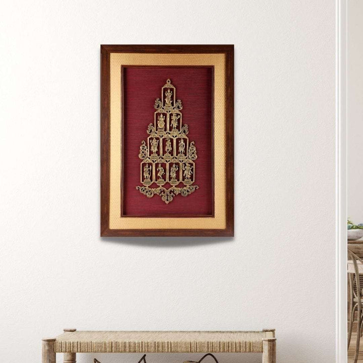 Dasavataram Brass Idol On Solid Wood Wall Hanging Writings On The Wall Wall Hanging