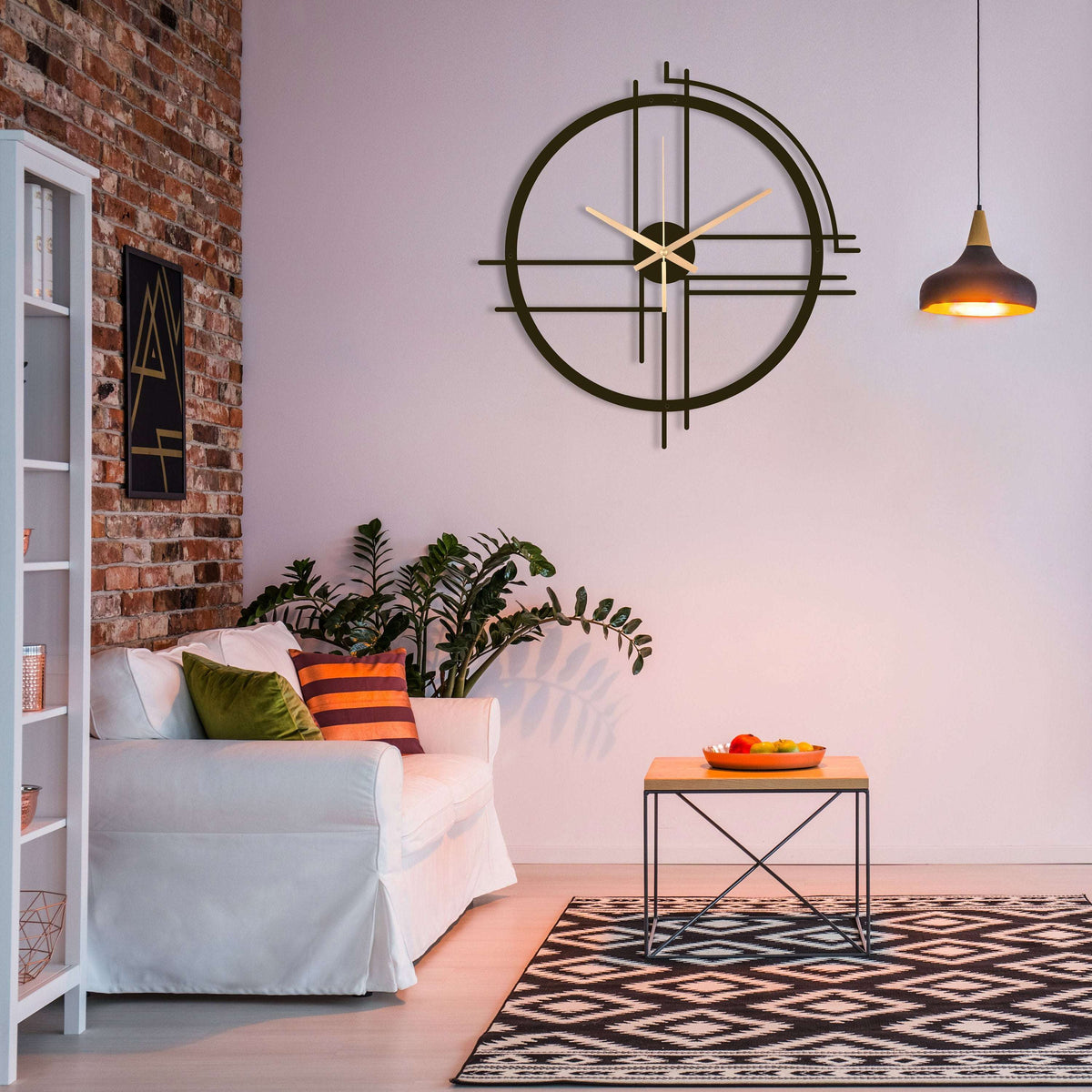Designer Wall Clock: Geometric Lines - Shop Now! – Writings On The Wall