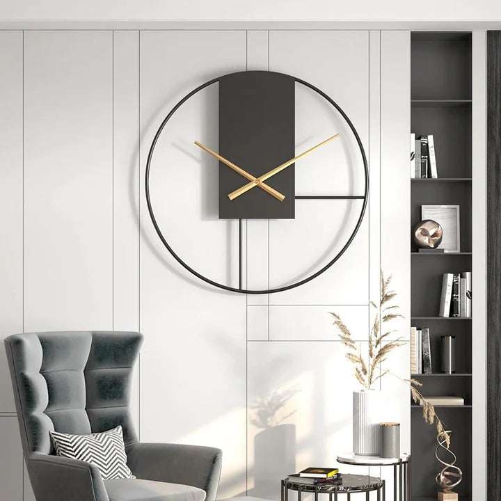 Designer Long Dial Wall Clock Writings On The Wall Metal Wall Clock