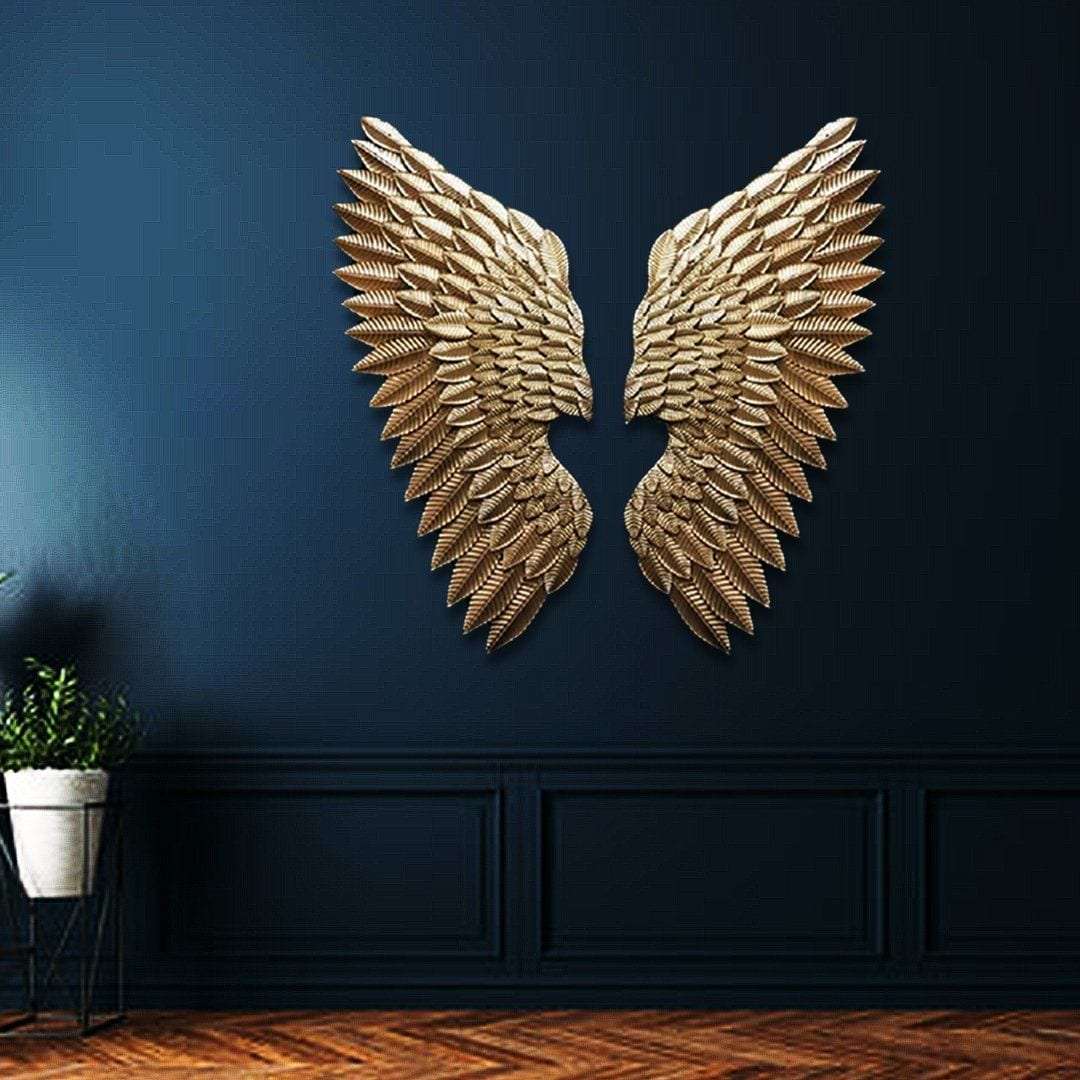 Designer Metal Wings Wall Hanging Writings On The Wall Wall Hanging