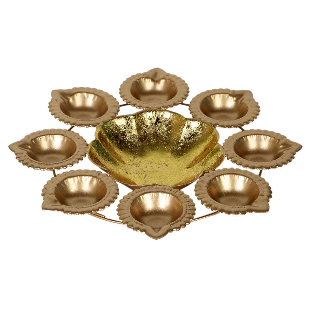 Diya & Detachable Flower Urli Set of 5 Writings On The Wall Diya Urli