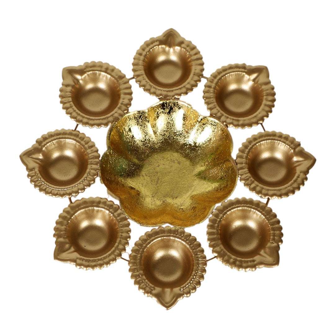 Diya & Detachable Flower Urli Set of 5 Writings On The Wall Diya Urli