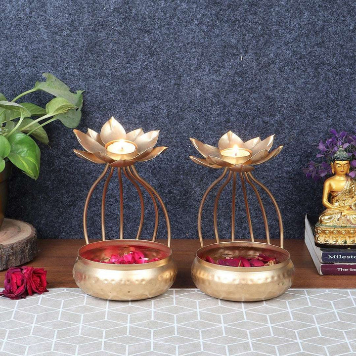 Flower Urli with Bowl Set of 2 Writings On The Wall Diya Urli