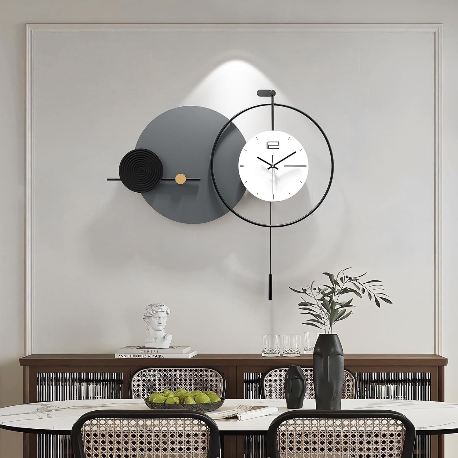 GeometricNordicSilentPendulumWallClock by Writings On the wall