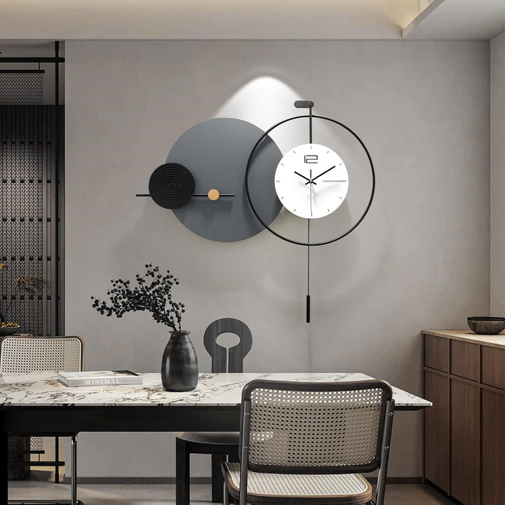 GeometricNordicSilentPendulumWallClock by Writings On the wall