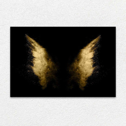 Golden Angel Wings Painting Writings On The Wall Canvas Print