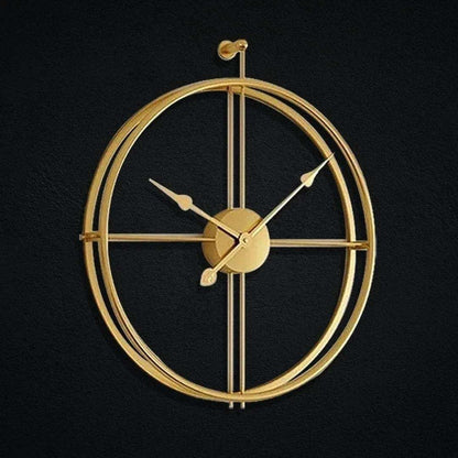 Golden Double Ring Wall Clock Writings On The Wall Metal Wall Clock