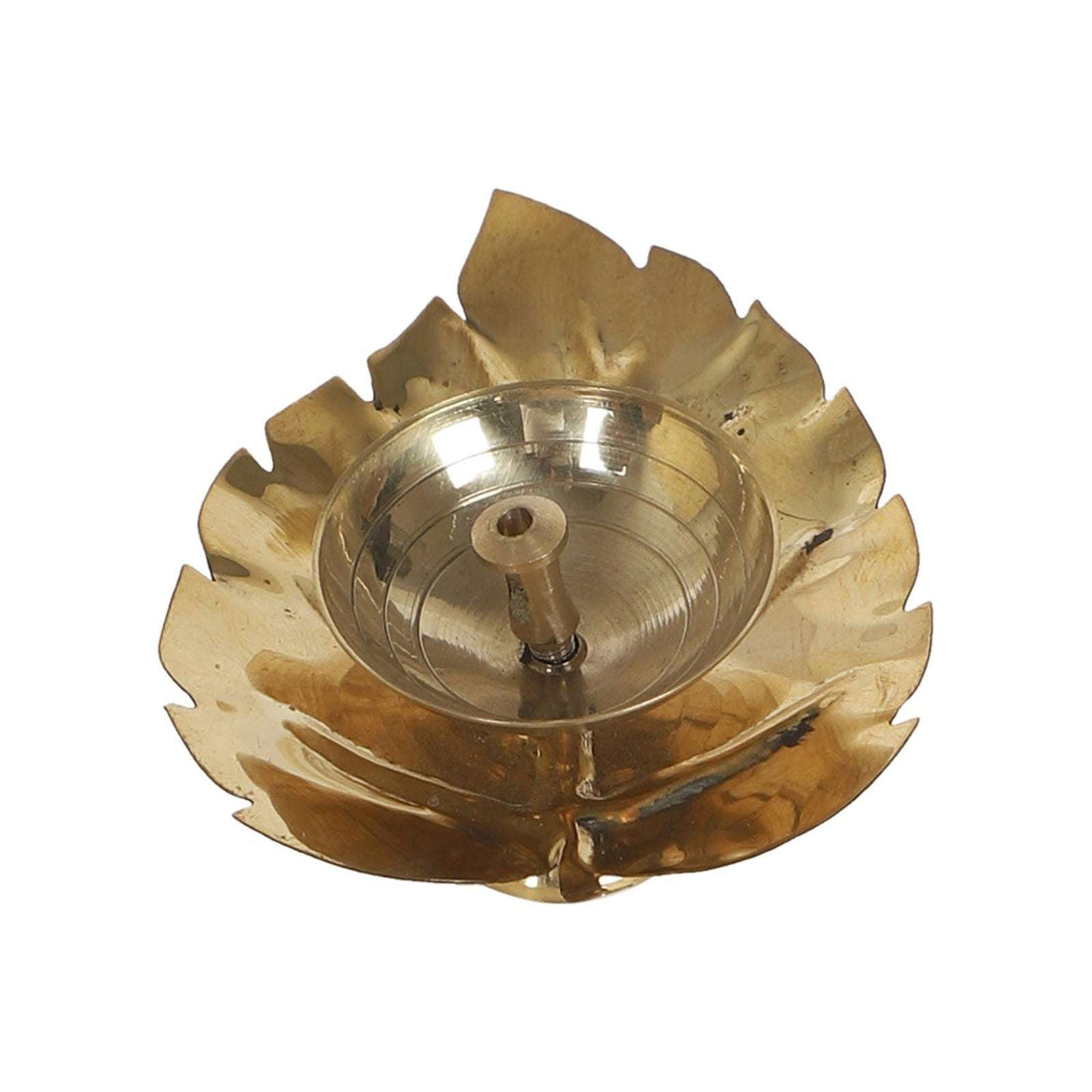 Golden Leaf Brass Diya Writings On The Wall Diya Urli