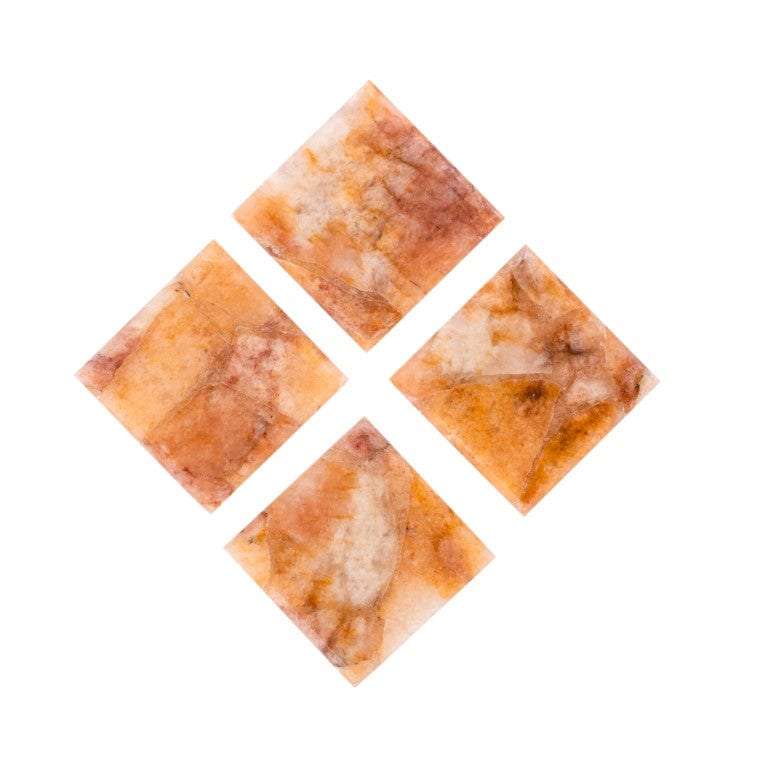 Golden Quartz Square Coasters - Set of 4 Writings On The Wall Coasters