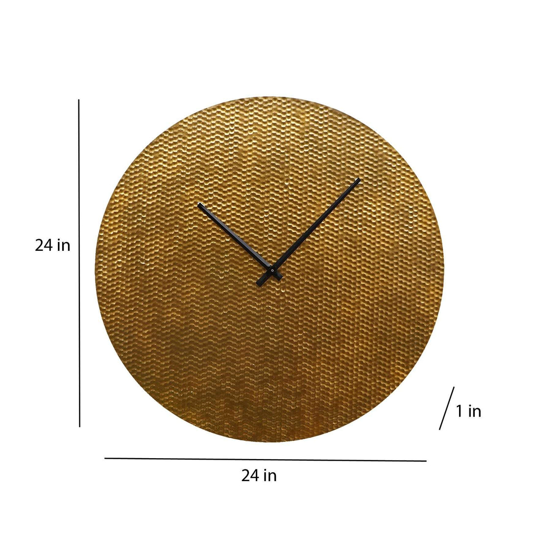 Golden Textured Designer Wall Clock Writings On The Wall Metal Wall Clock