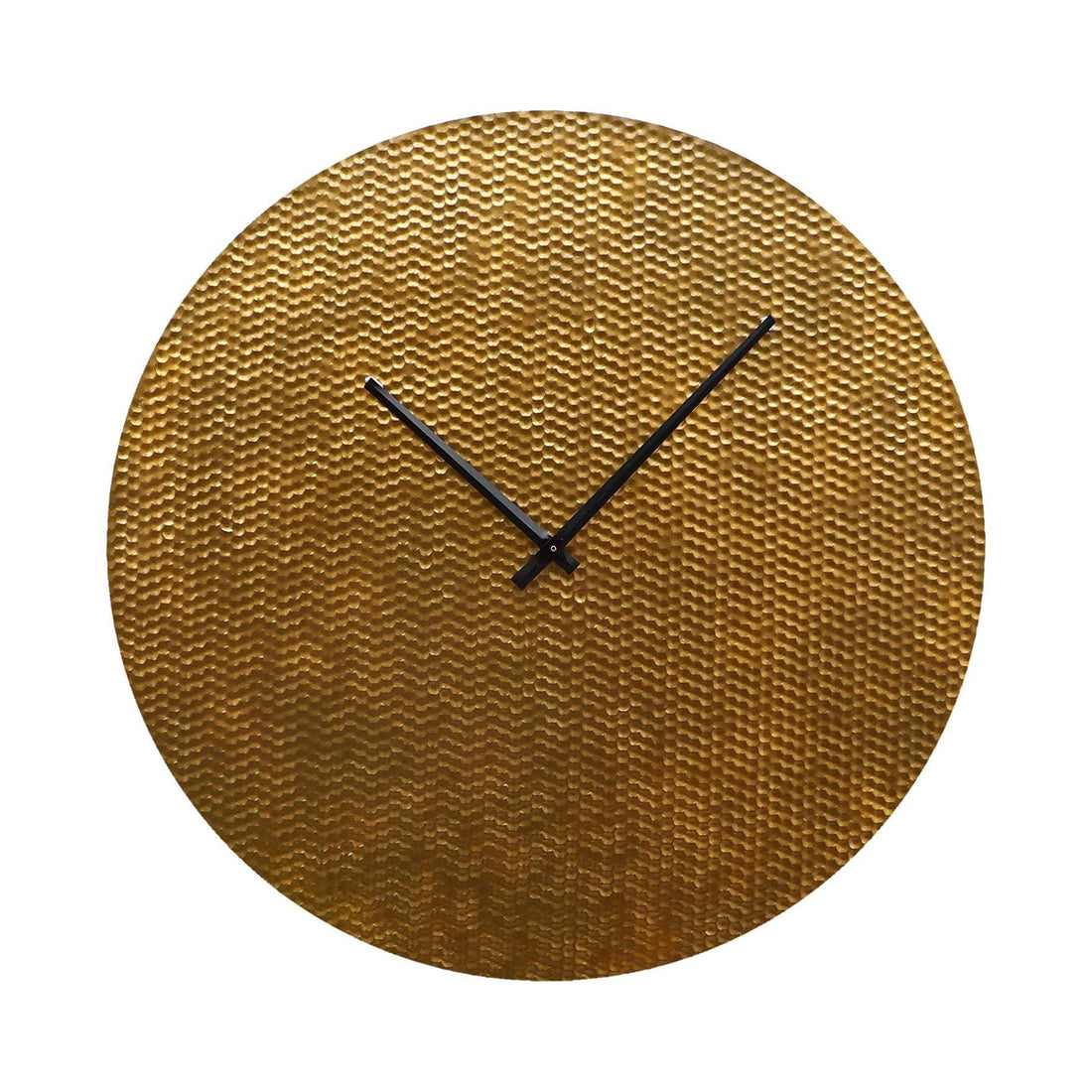 Golden Textured Designer Wall Clock Writings On The Wall Metal Wall Clock