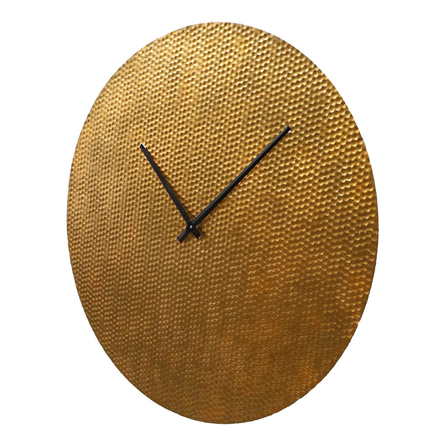 Golden Textured Designer Wall Clock Writings On The Wall Metal Wall Clock