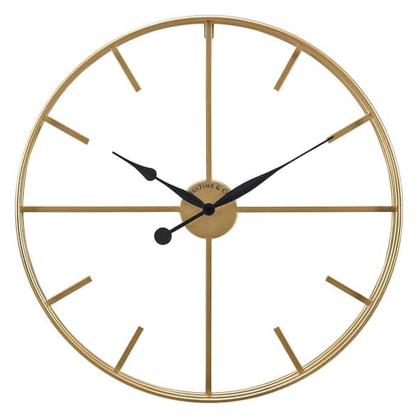 Golden Triple Ring Wall Clock Writings On The Wall Metal Wall Clock