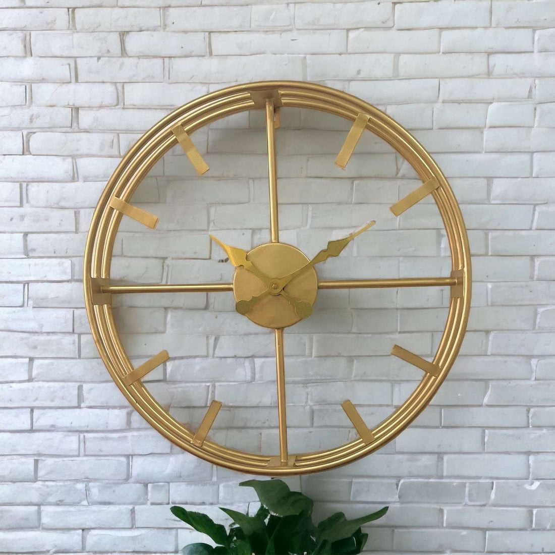 Golden Triple Ring Wall Clock Writings On The Wall Metal Wall Clock