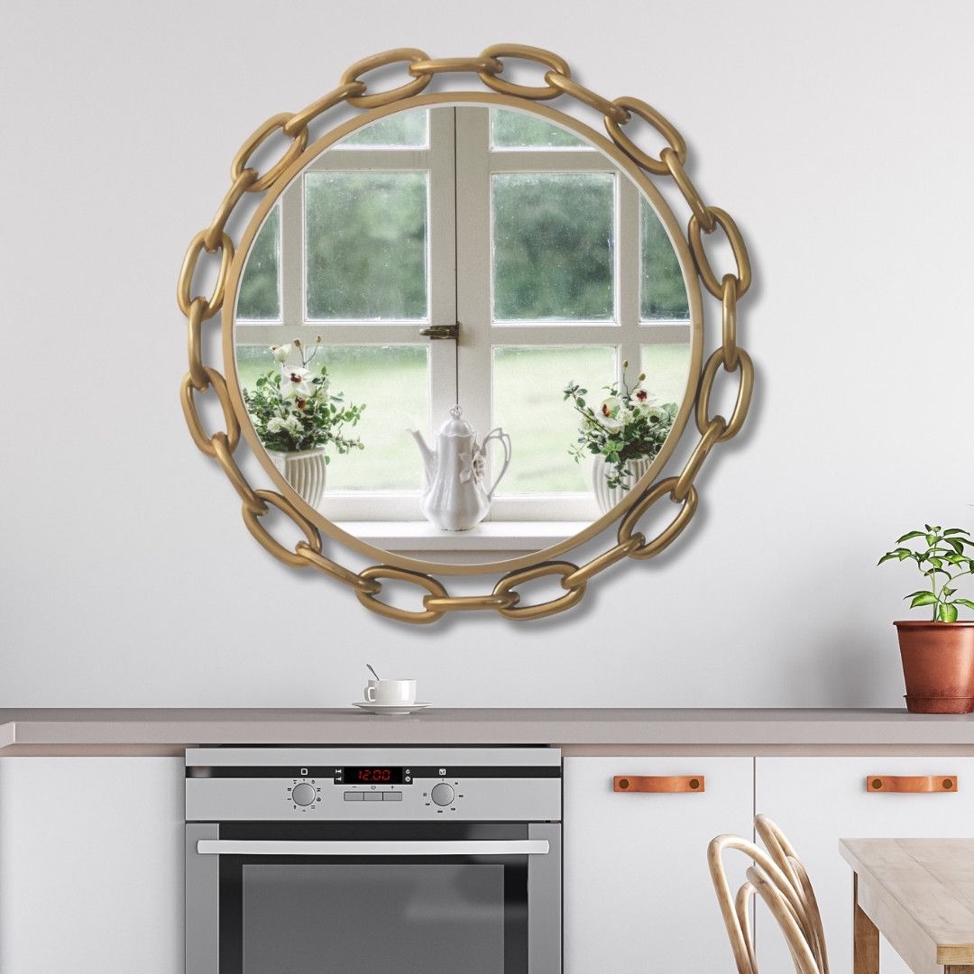 Chain Design Round Wall Mirror