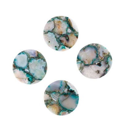 Green Agate Round Coasters - Set of 4 Writings On The Wall Coasters