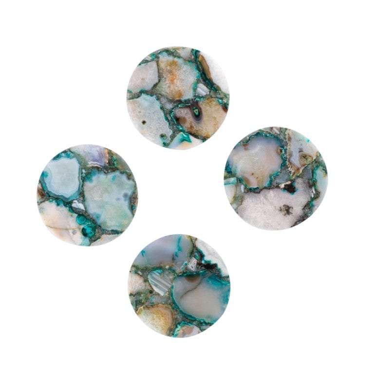 Green Agate Round Coasters - Set of 4 Writings On The Wall Coasters