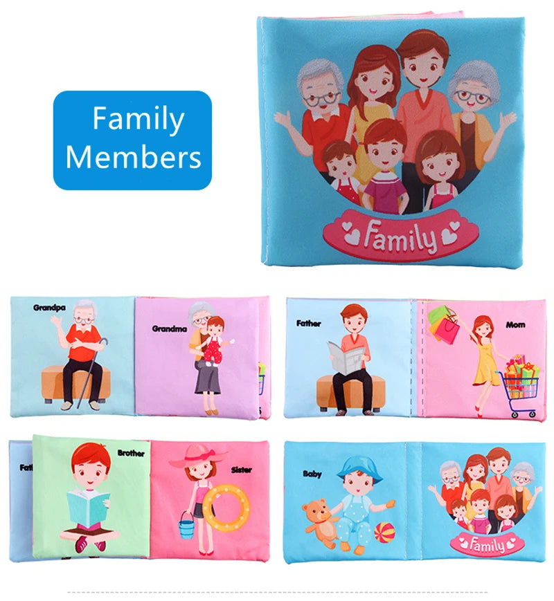 Baby Fabric Books 0-12 Monthes Educational Infant Early Learning Cloth Book Newborn Develop Cognize Reading Puzzle Toys