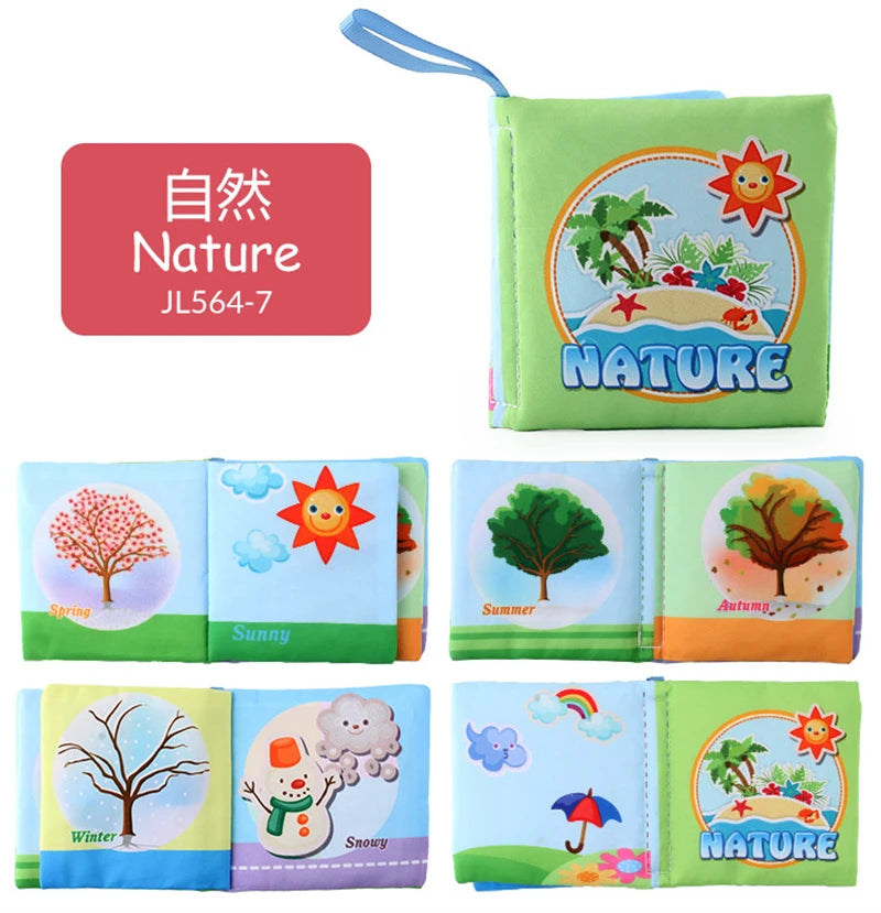 Baby Fabric Books 0-12 Monthes Educational Infant Early Learning Cloth Book Newborn Develop Cognize Reading Puzzle Toys