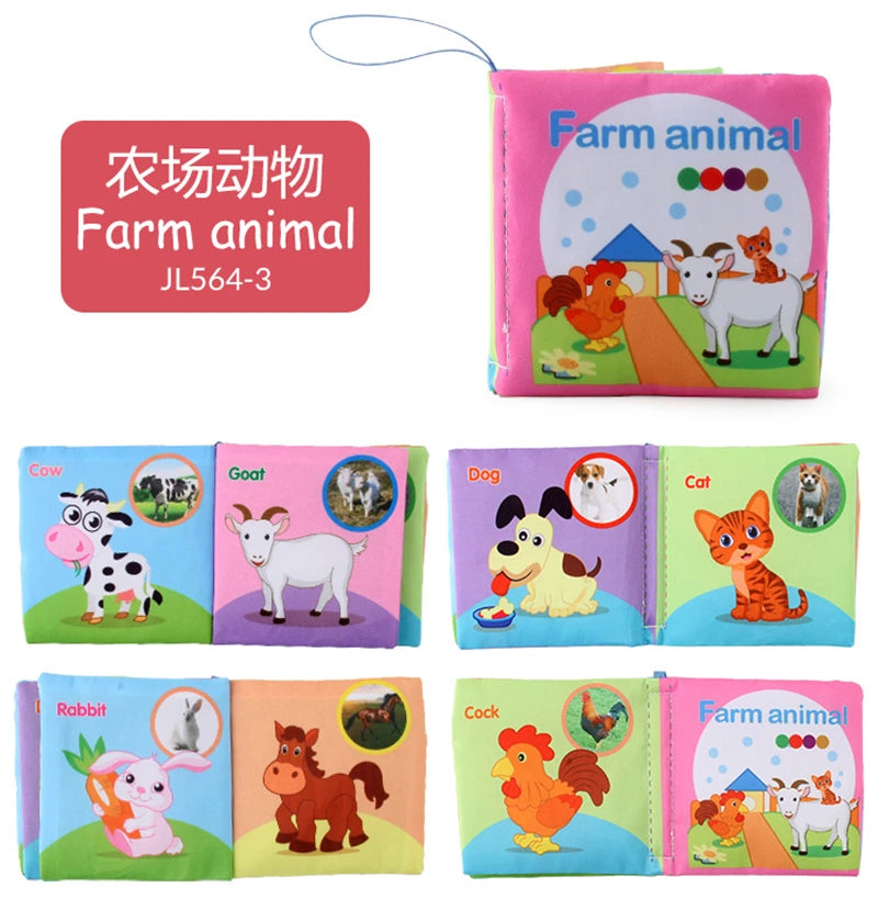 Hand Puppet Fabric Books Newborn Baby Educational Cloth Book Kids Early Learning Develop Cognize Reading Puzzle Book Toys игрушк