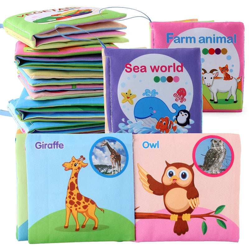 Baby Fabric Books 0-12 Monthes Educational Infant Early Learning Cloth Book Newborn Develop Cognize Reading Puzzle Toys