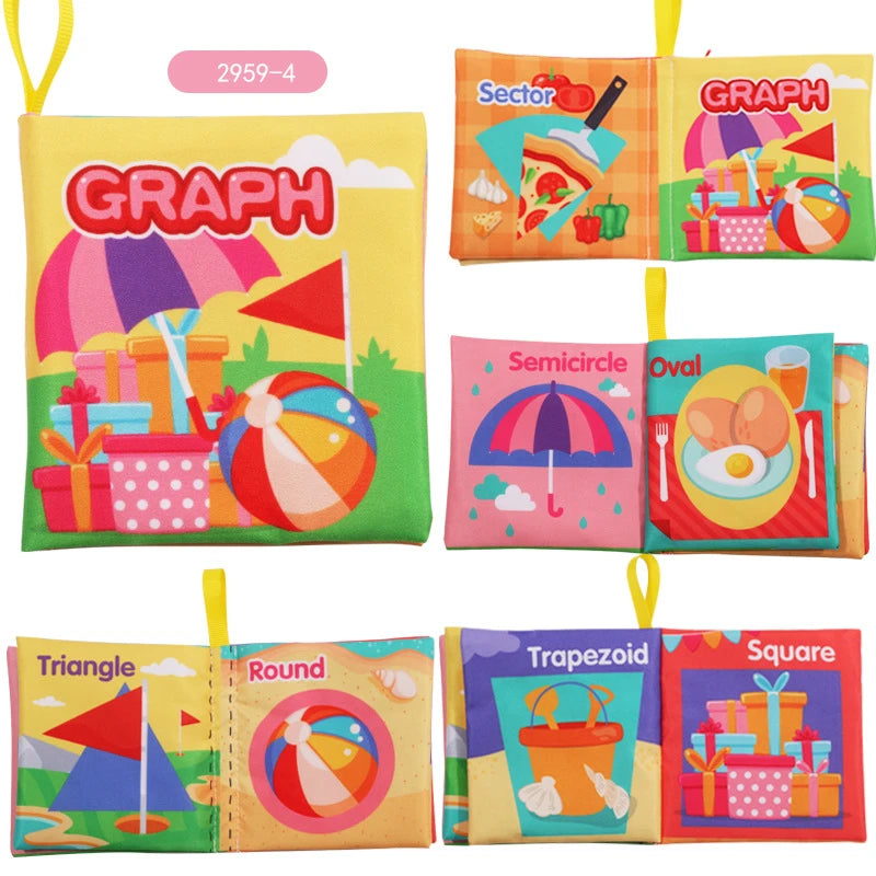 Baby Fabric Books 0-12 Monthes Educational Infant Early Learning Cloth Book Newborn Develop Cognize Reading Puzzle Toys