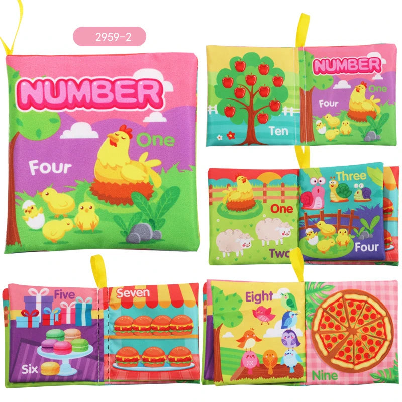 Baby Fabric Books 0-12 Monthes Educational Infant Early Learning Cloth Book Newborn Develop Cognize Reading Puzzle Toys