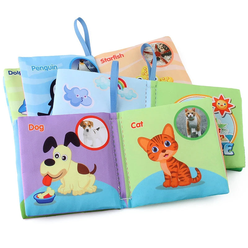 Hand Puppet Fabric Books Newborn Baby Educational Cloth Book Kids Early Learning Develop Cognize Reading Puzzle Book Toys игрушк