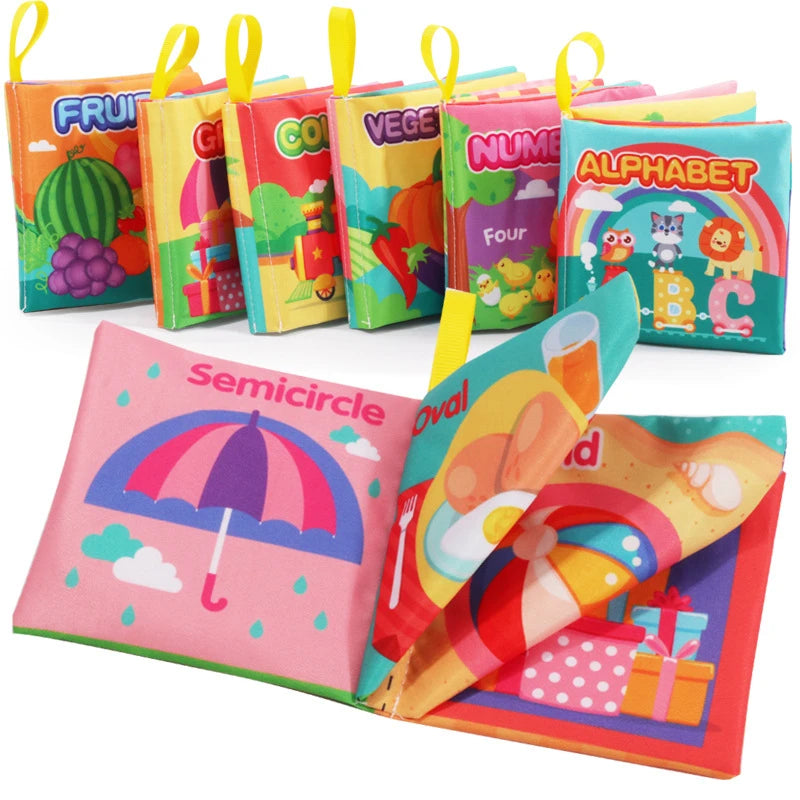 Baby Fabric Books 0-12 Monthes Educational Infant Early Learning Cloth Book Newborn Develop Cognize Reading Puzzle Toys