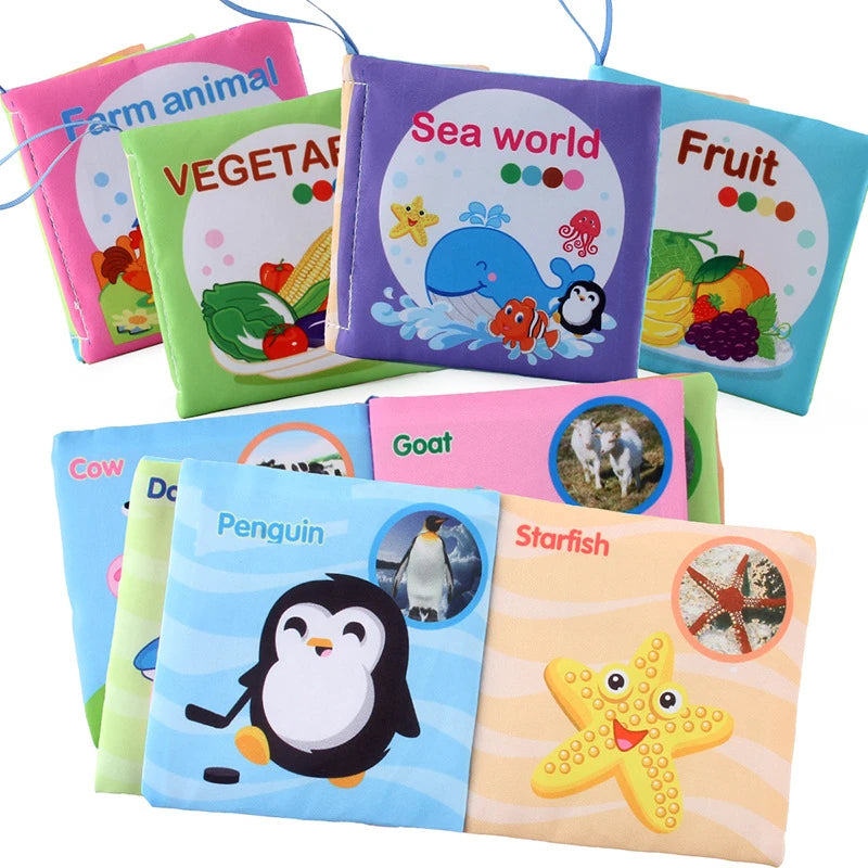 Baby Fabric Books 0-12 Monthes Educational Infant Early Learning Cloth Book Newborn Develop Cognize Reading Puzzle Toys