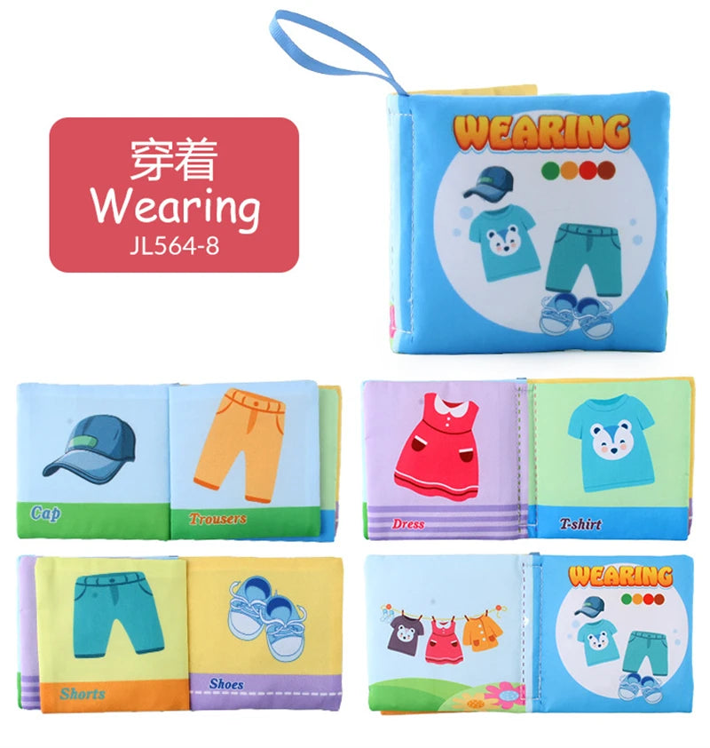 Baby Fabric Books 0-12 Monthes Educational Infant Early Learning Cloth Book Newborn Develop Cognize Reading Puzzle Toys