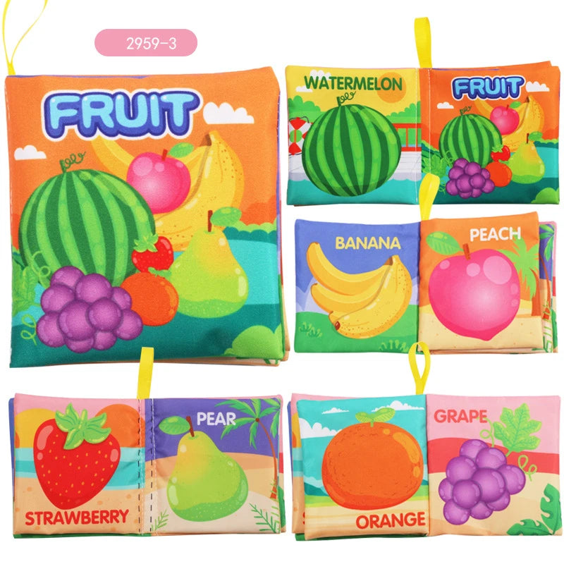 Baby Fabric Books 0-12 Monthes Educational Infant Early Learning Cloth Book Newborn Develop Cognize Reading Puzzle Toys