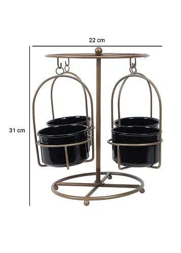 Hanging Wheel Black & Gold Planter Stand Writings On The Wall home decor