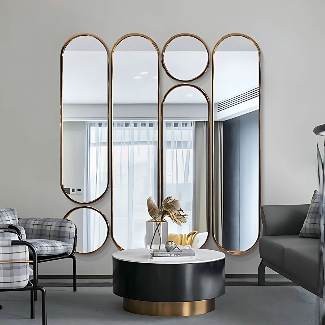 Full Length Decorative Wall Mirror - 3 Piece Set