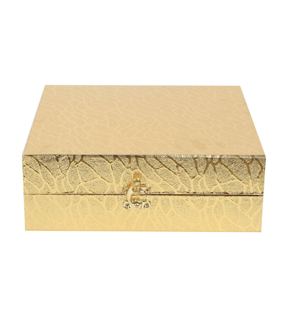 Gold Steel Pooja Thali With Gift Box