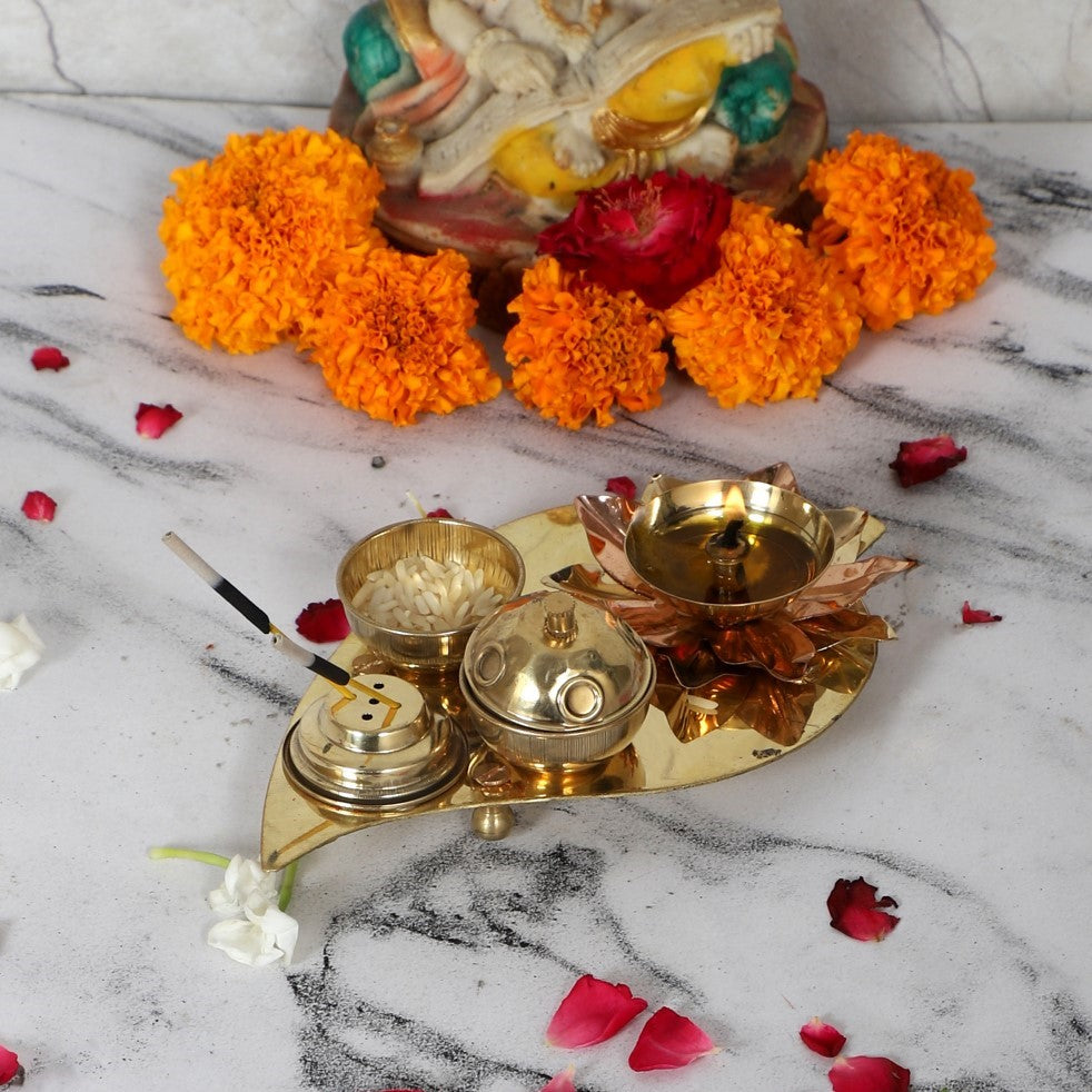 Betel Leaf Brass Pooja Thali