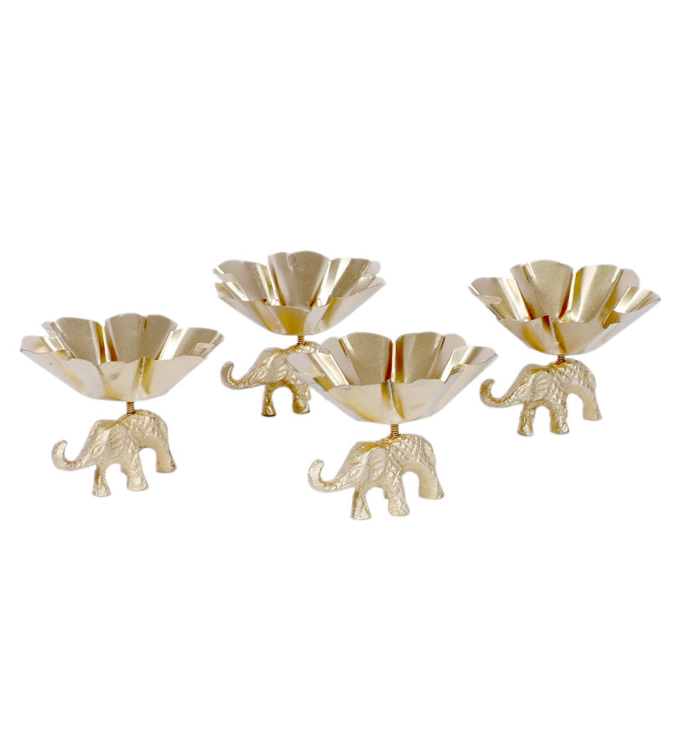 Elephant Diya/Tealight Holder - Set of 4