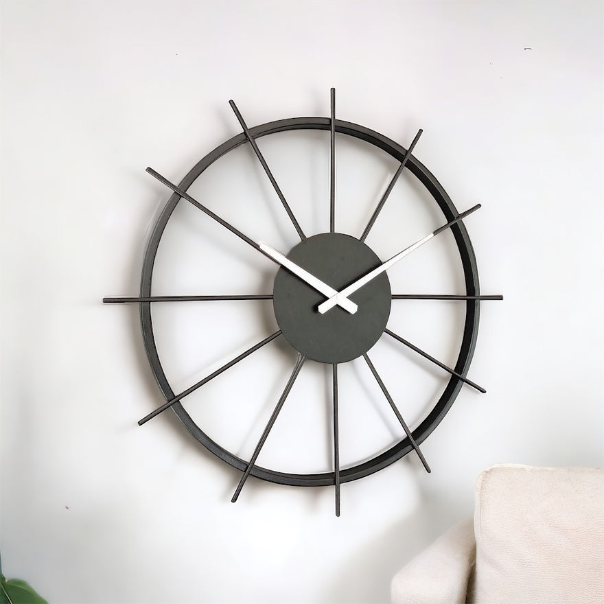 Black Spikes Wall Clock