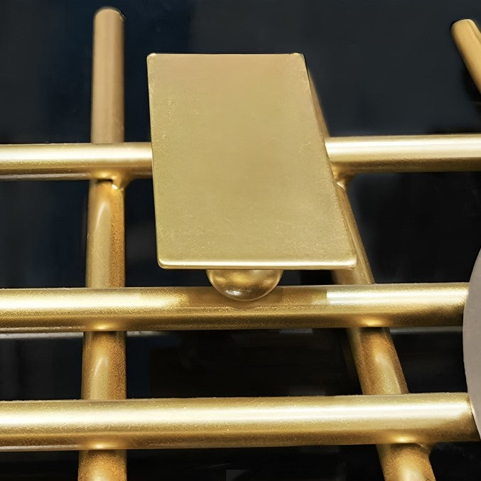 3D Golden Rectangular Grid Wall Clock