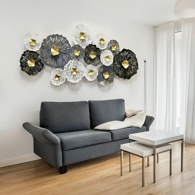 Black & White Circular Floral Wall Art