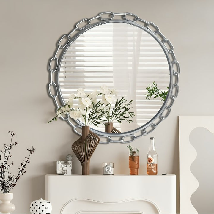 Chain Design Round Wall Mirror